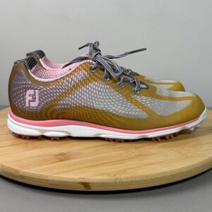 FootJoy Golf Shoes Women's 6.5 M Gray Yellow Pink FJ Empower Hybrid 98000 Laces‎